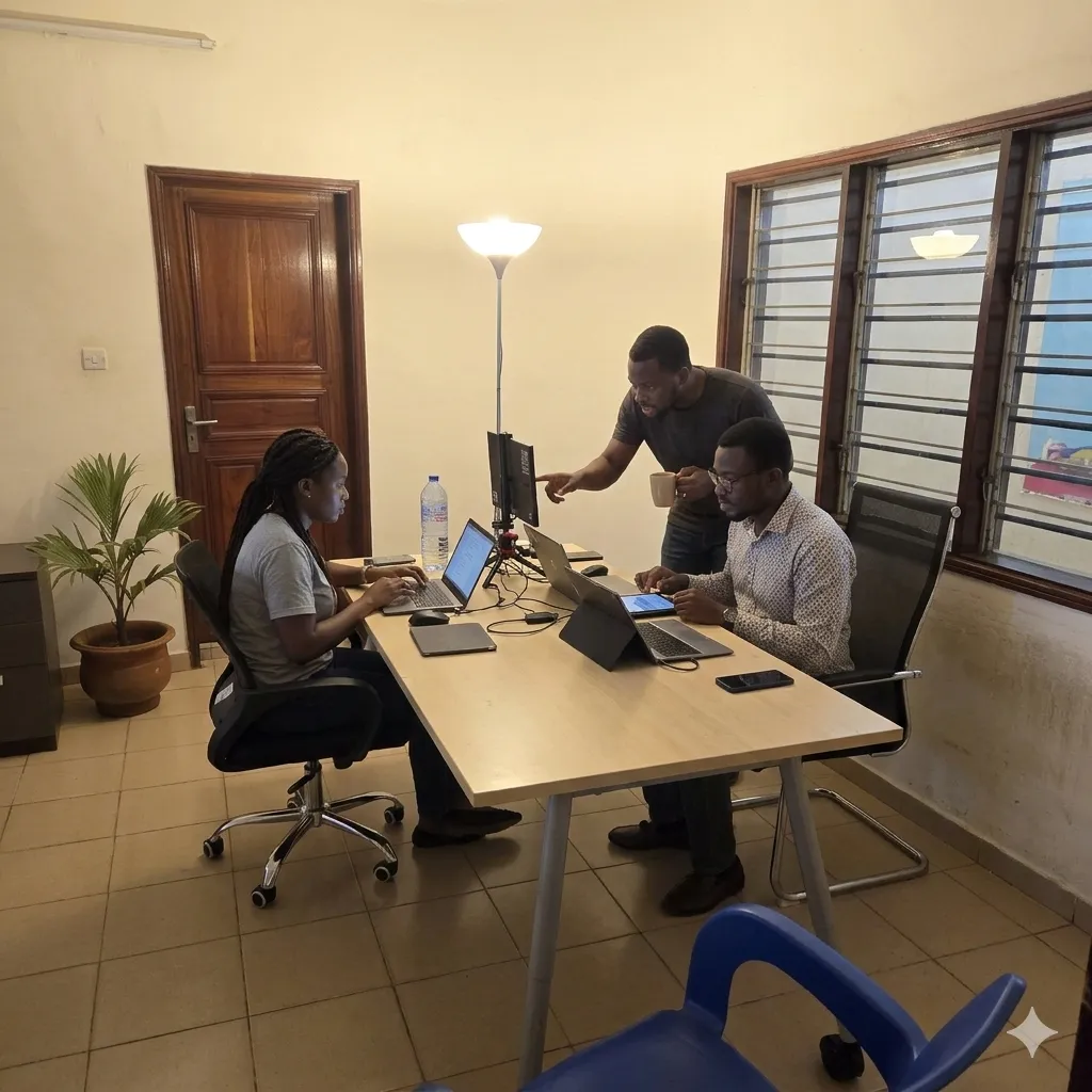 Agents CallConnect en poste · Cotonou, Bénin